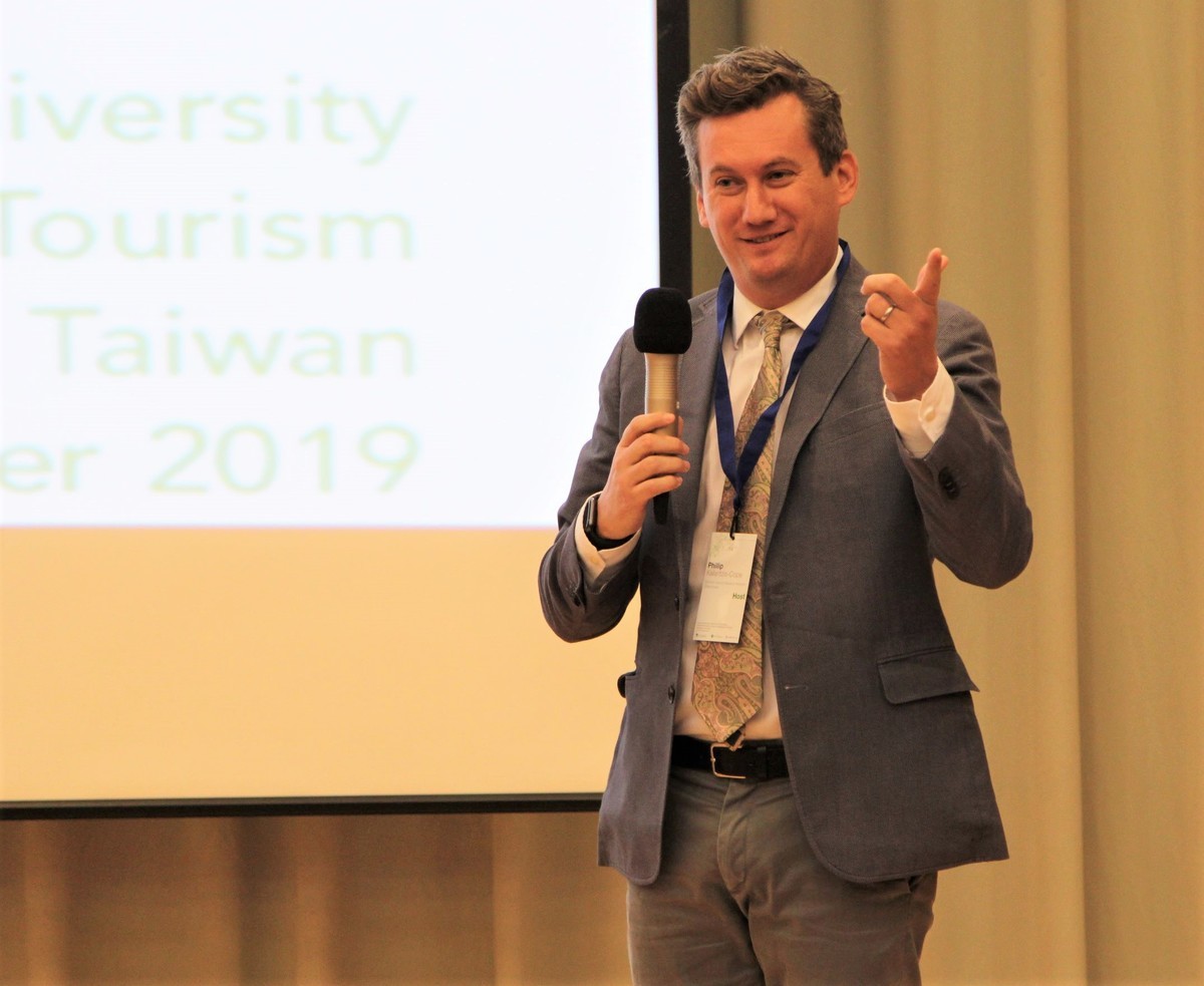 共同學術聯合會執行長Phillip Kalantzis-Cope致詞稱讚台灣擁有獨天獨厚的地理環境，孕育多元飲食文化